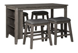 Caitbrook Gray 5-Piece Counter Height Set w/ Stools