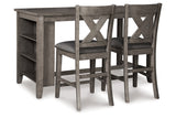 Caitbrook Gray Counter Height Dining Table and 2 Barstools