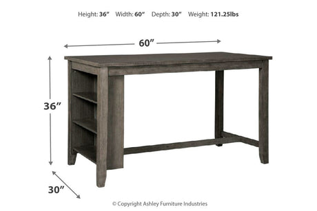 Caitbrook Gray Counter Height Dining Table