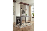 Caitbrook Gray Counter Height Dining Table and 4 Barstools