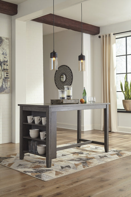 Caitbrook Gray 5-Piece Counter Height Set w/ Stools