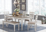 Skempton White/Light Brown Dining Room Set