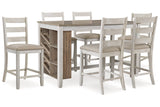 Skempton Two-tone Counter Height Dining Table and 6 Barstools