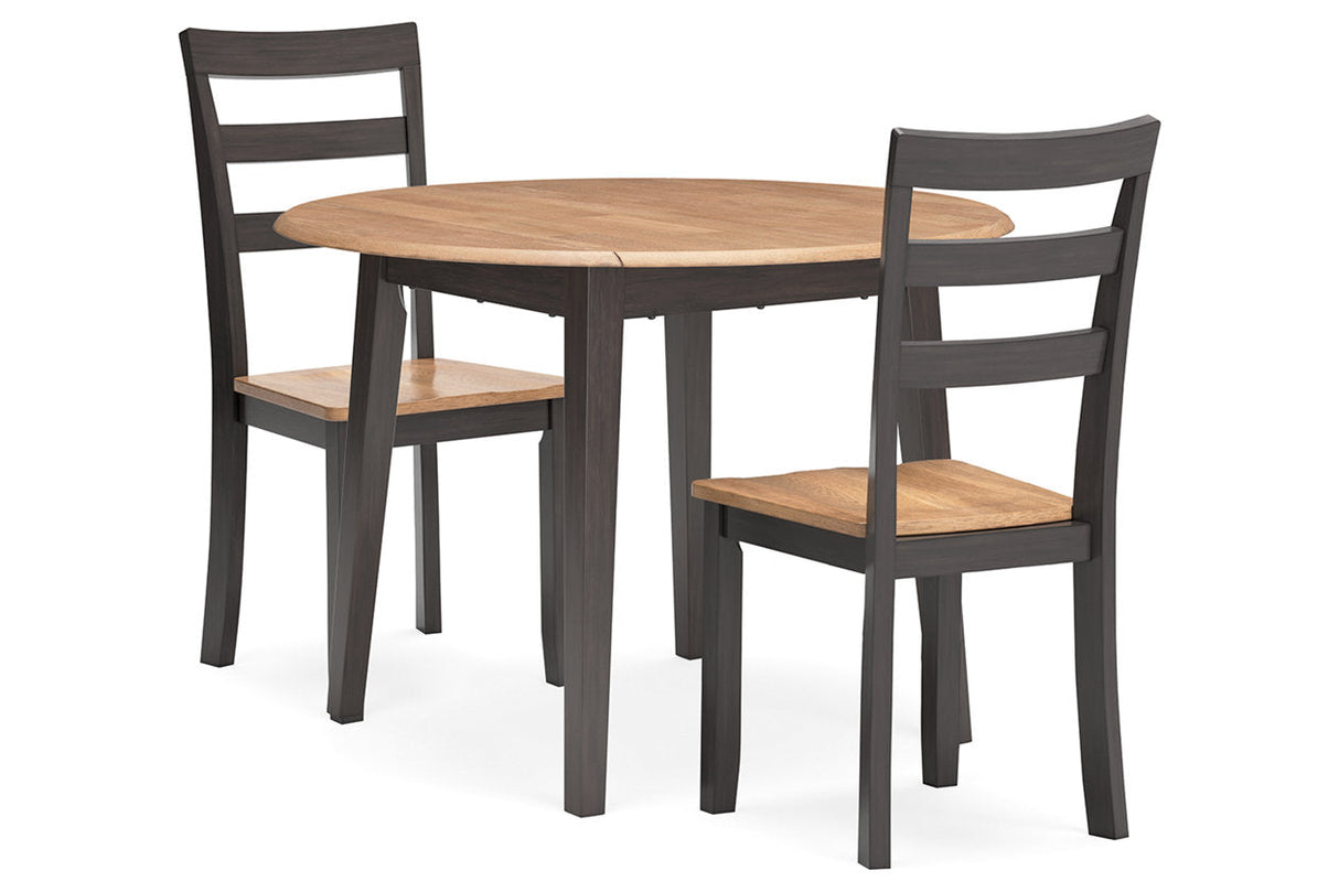 Gesthaven Natural/Brown Dining Table and 2 Chairs