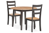 Gesthaven Natural/Brown Dining Table and 2 Chairs