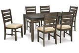 Rokane Brown Dining Table and Chairs