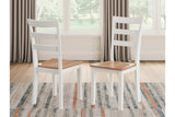 Gesthaven Natural/White Dining Table and 2 Chairs