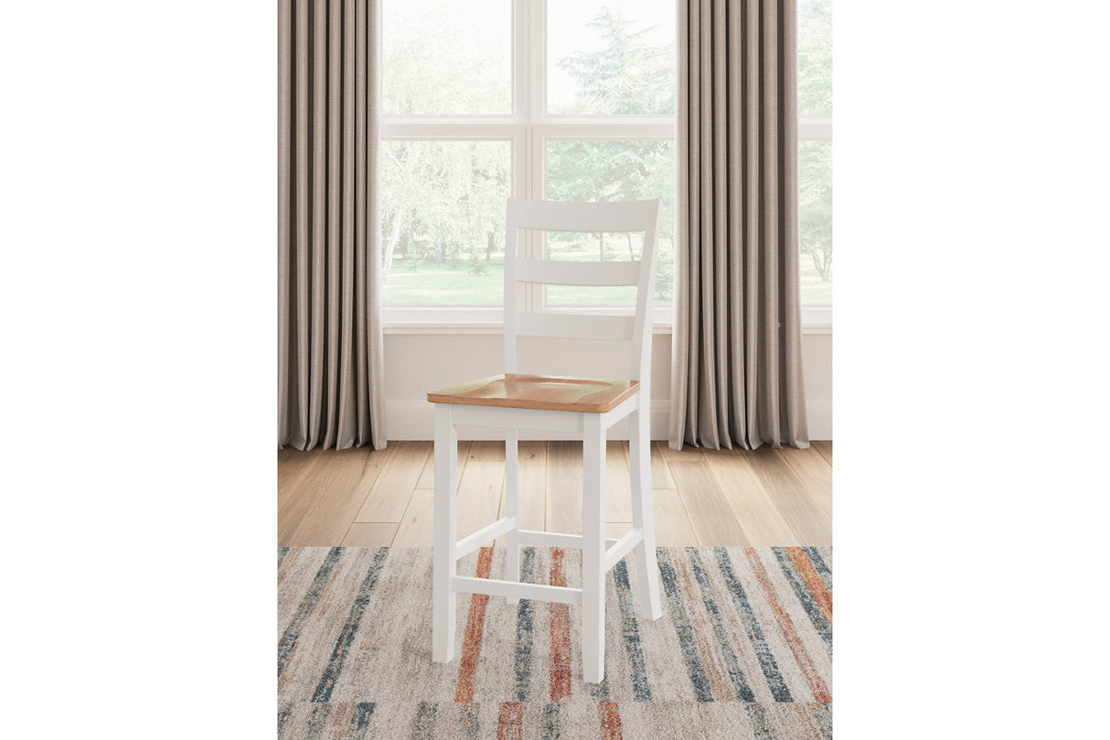 Gesthaven Natural/White Counter Height Dining Table and 2 Barstools