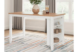 Gesthaven Natural/White Counter Height Dining Table and 2 Barstools