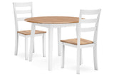 Gesthaven Natural/White Dining Table and 2 Chairs