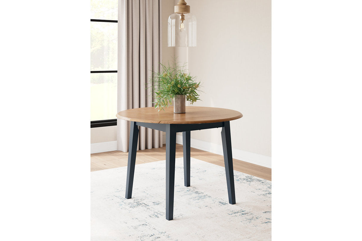 Gesthaven Natural/Blue Dining Table and 2 Chairs