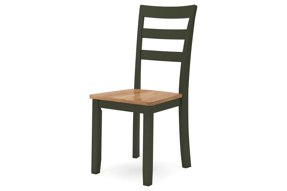 Gesthaven Natural/Green Dining Table and 2 Chairs