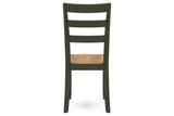 Gesthaven Natural/Green Dining Table and 2 Chairs