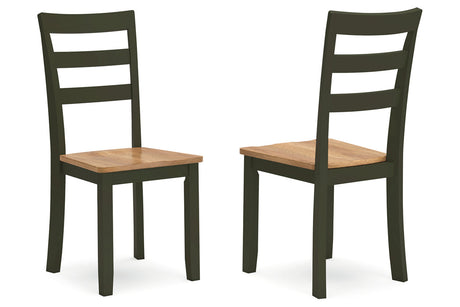 Gesthaven Natural/Green Dining Table and 4 Chairs