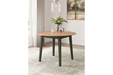 Gesthaven Natural/Green Dining Table and 2 Chairs