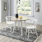 Grannen White 3-Piece Round Dining Set