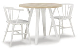 Grannen White/Natural Dining Table and 2 Chairs