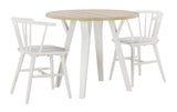 Grannen White 3-Piece Round Dining Set