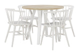 Grannen White 5-Piece Round Dining Set