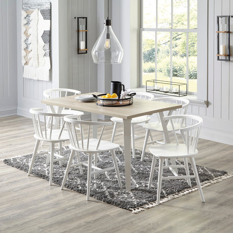 Grannen White Rectangular Dining Set