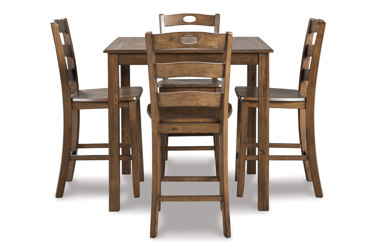 Hazelteen Medium Brown 5-Piece Counter Height Set