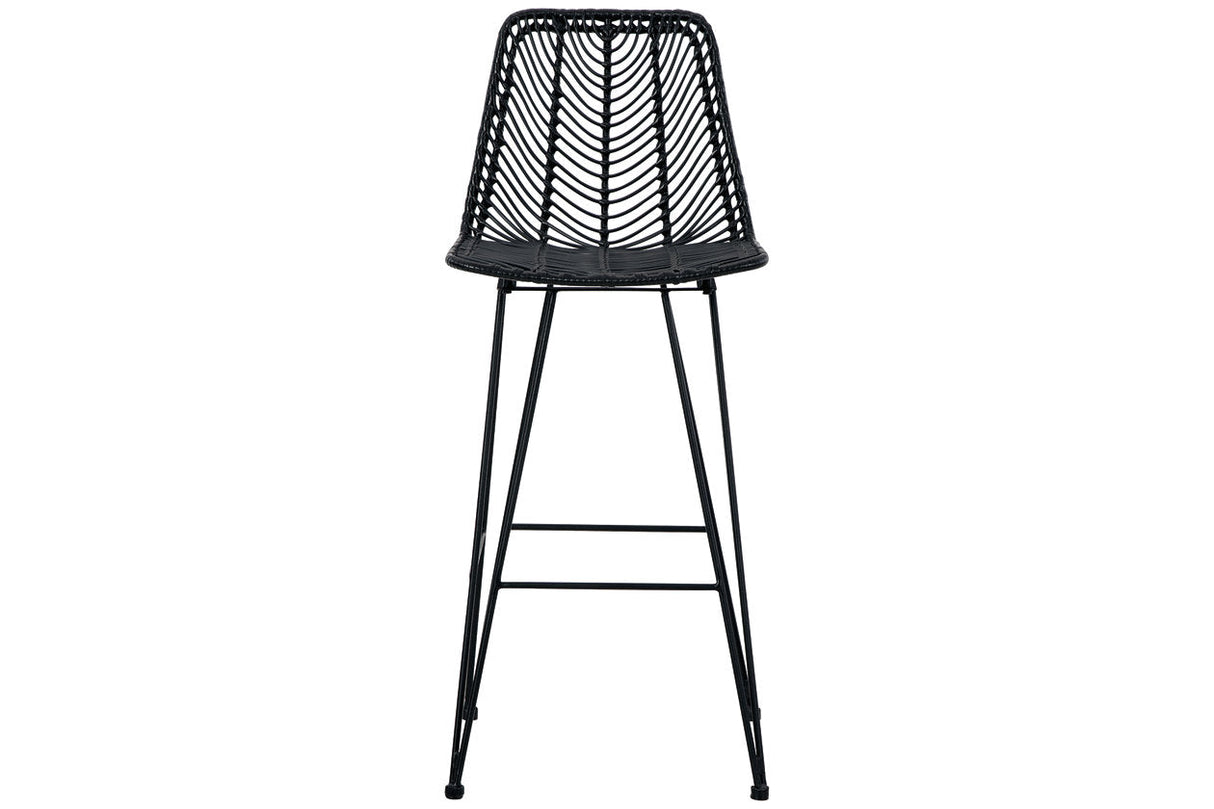 Angentree Black Bar Height Barstool, Set of 2