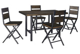 Kavara Medium Brown Counter Height Dining Table with 4 Barstools