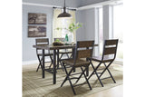 Kavara Medium Brown Counter Height Dining Table with 4 Barstools