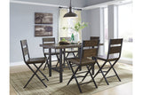 Kavara Medium Brown Counter Height Dining Table with 4 Barstools