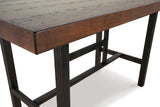 Kavara Medium Brown Counter Height Dining Table with 4 Barstools