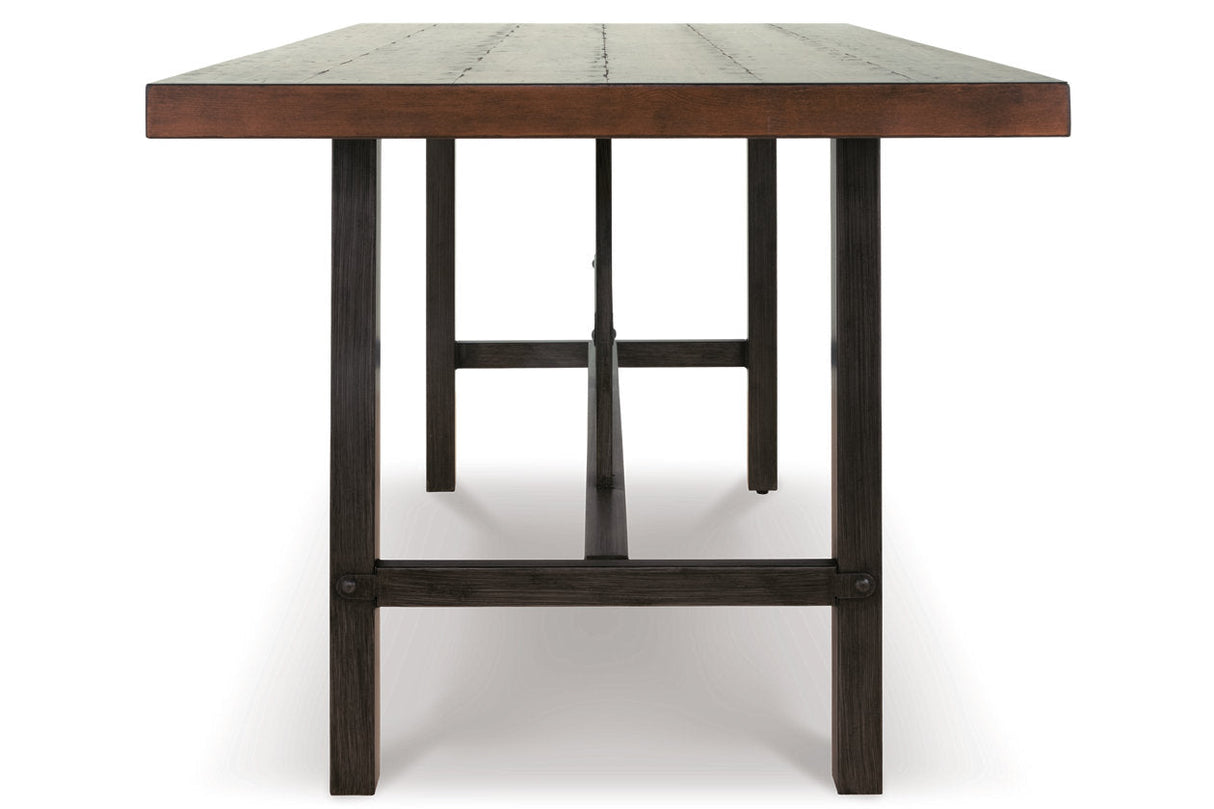 Kavara Medium Brown Counter Height Dining Table with 4 Barstools