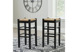 Mirimyn Black Bar Height Barstool, Set of 2