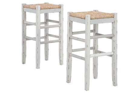 Mirimyn White Bar Height Barstool, Set of 2