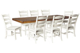 Valebeck Beige/White Dining Table and 8 Chairs