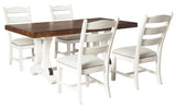 Valebeck Beige/White Rectangular Dining Set