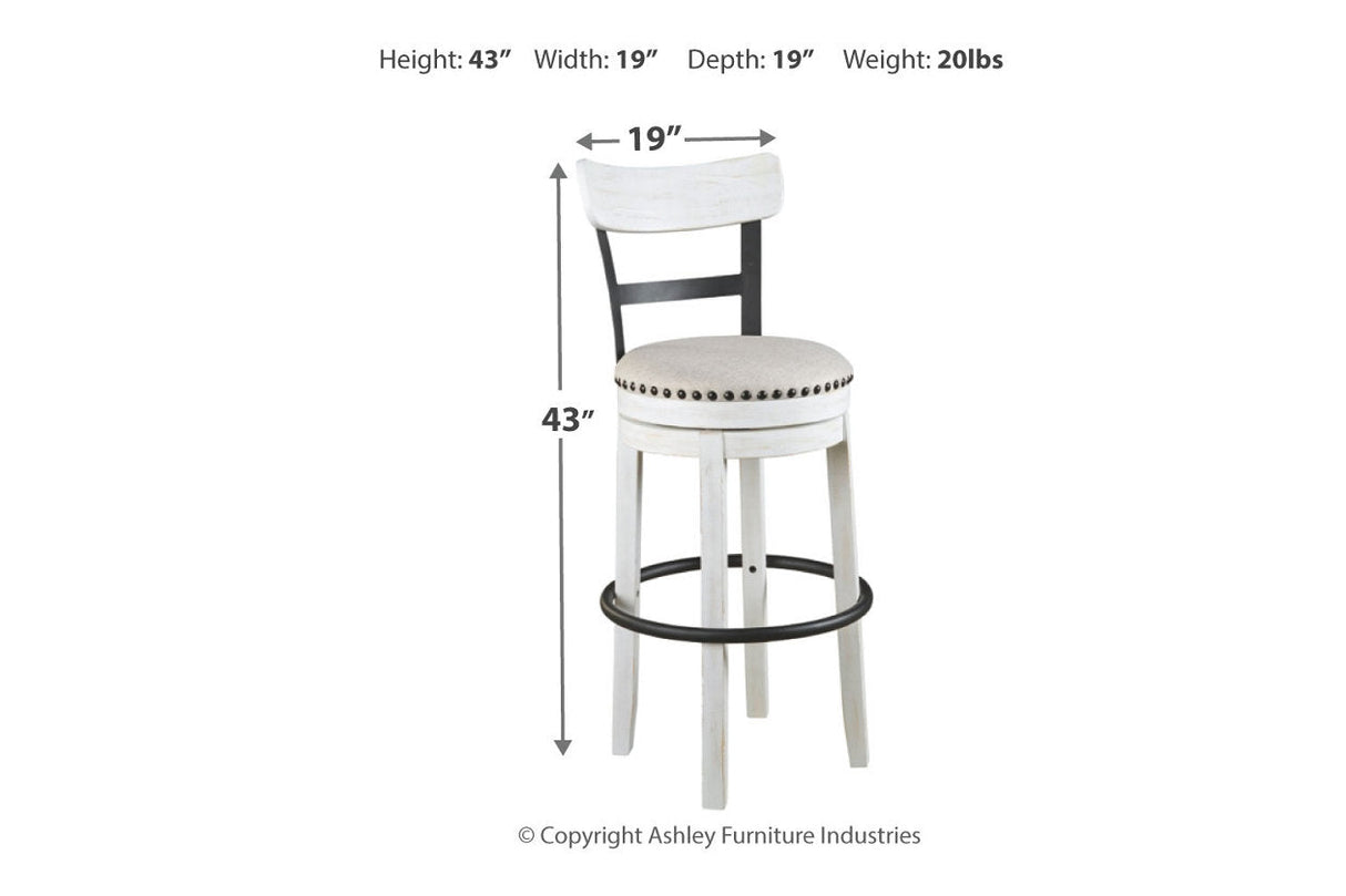 Valebeck White Bar Height Barstool