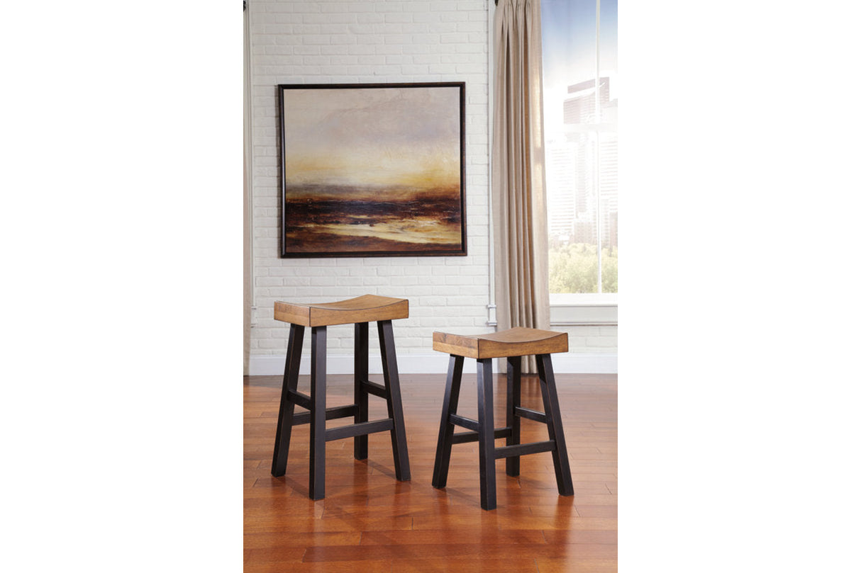 Glosco Medium Brown/Dark Brown Bar Height Barstool, Set of 2