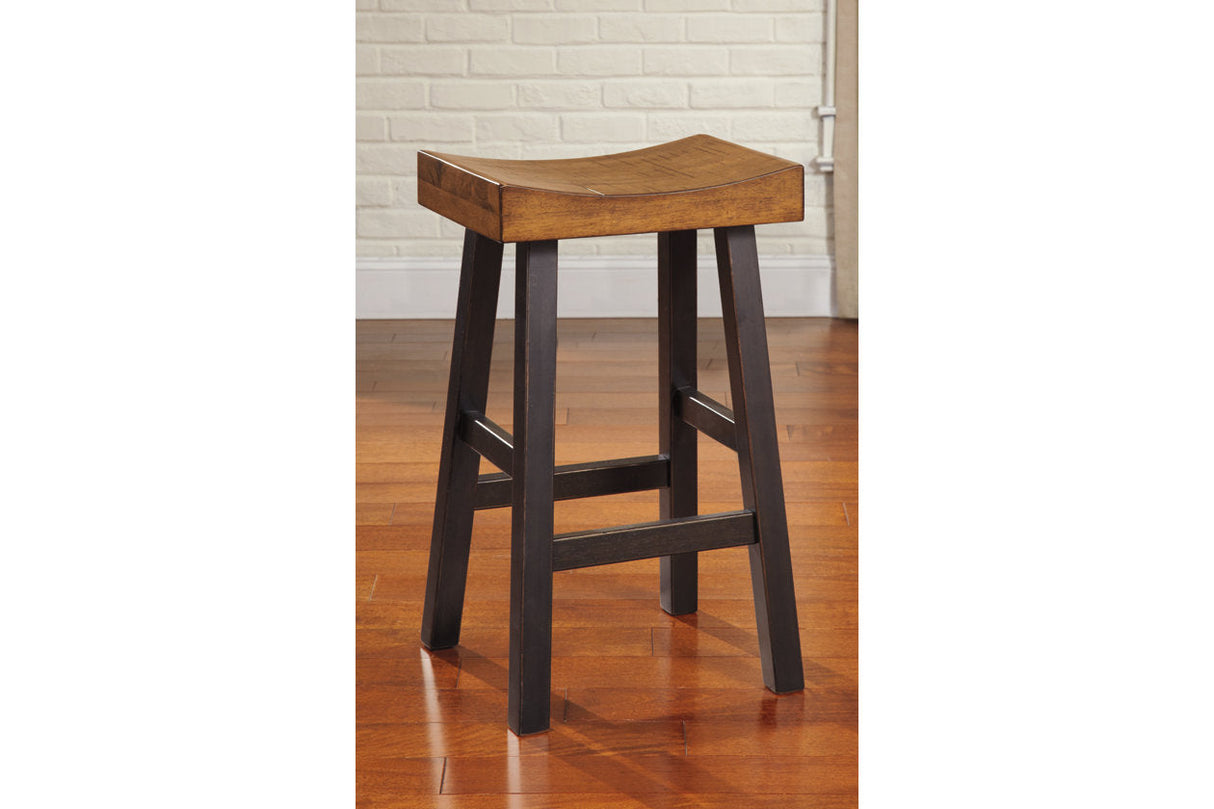 Glosco Medium Brown/Dark Brown Bar Height Barstool, Set of 2