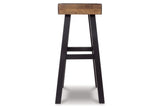 Glosco Medium Brown/Dark Brown Bar Height Barstool, Set of 2