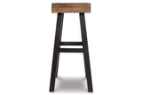 Glosco Medium Brown/Dark Brown Bar Height Barstool, Set of 2