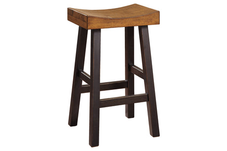 Glosco Medium Brown/Dark Brown Bar Height Barstool, Set of 2