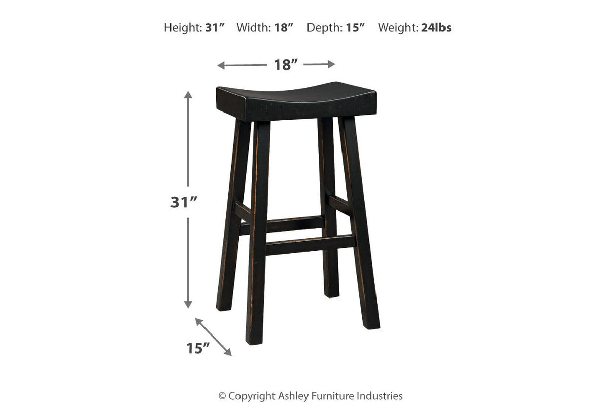 Glosco Black Pub Height Barstool, Set of 2