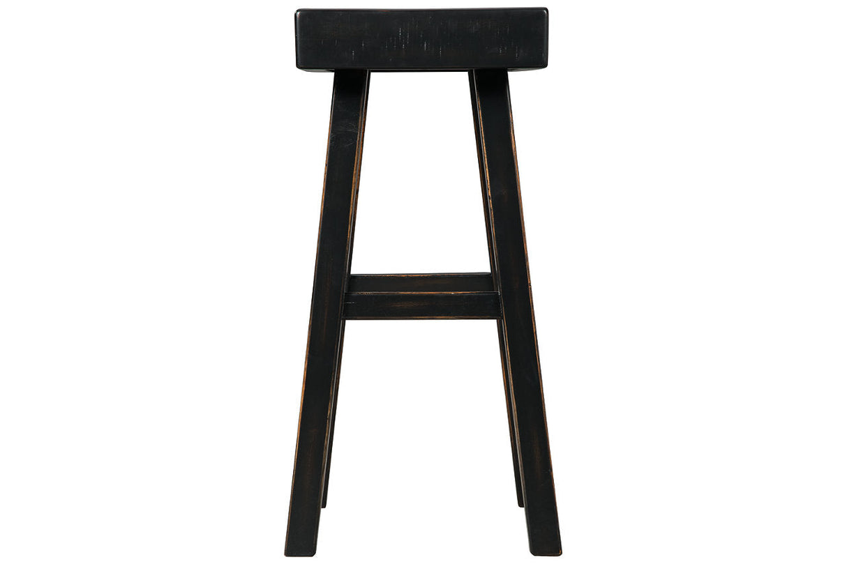 Glosco Black Pub Height Barstool, Set of 2