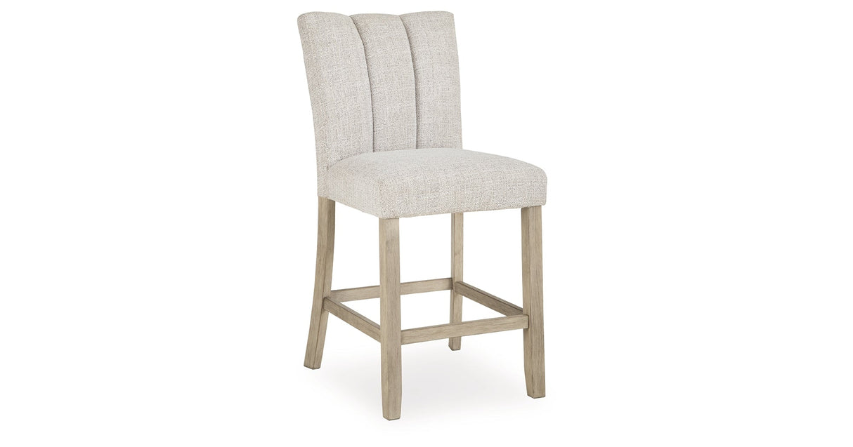 Larawyn Bisque Counter Height Barstool, Set of 2 by Ashley at Eve Furniture