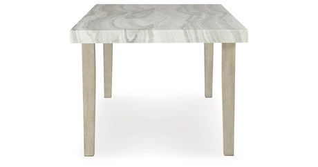 Larawyn Bisque Marble Top Dining Table by Ashley at Eve Furniture
