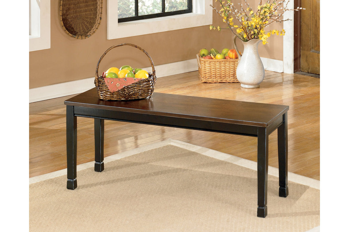 Owingsville Black/Brown Dining Table and 4 Chairs and Bench