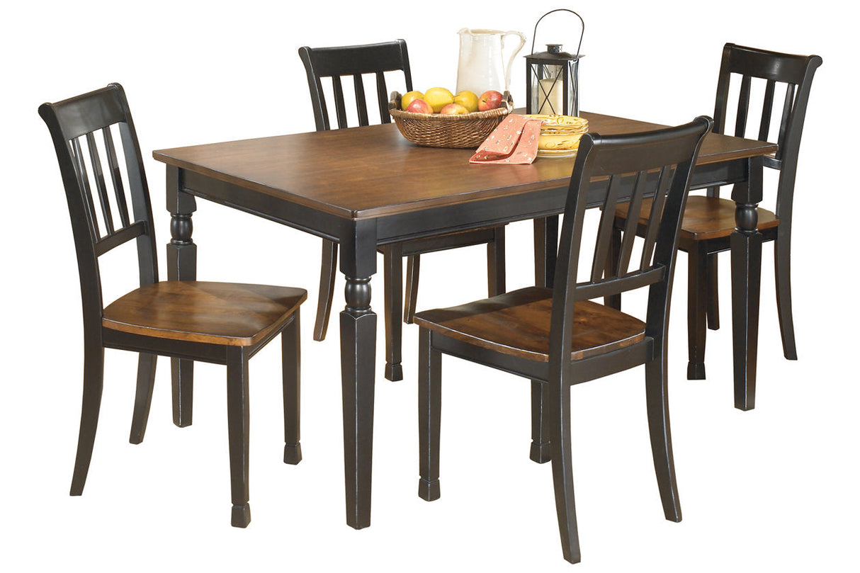 Owingsville Black/Brown Dining Table and 4 Chairs