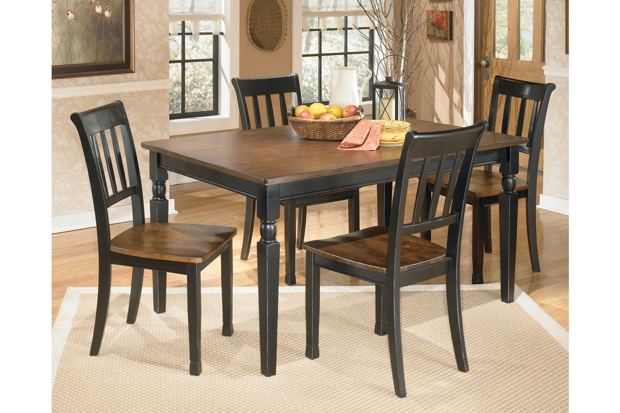 Owingsville Black/Brown Dining Table and 4 Chairs