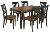 Owingsville Black/Brown Dining Table and 6 Chairs