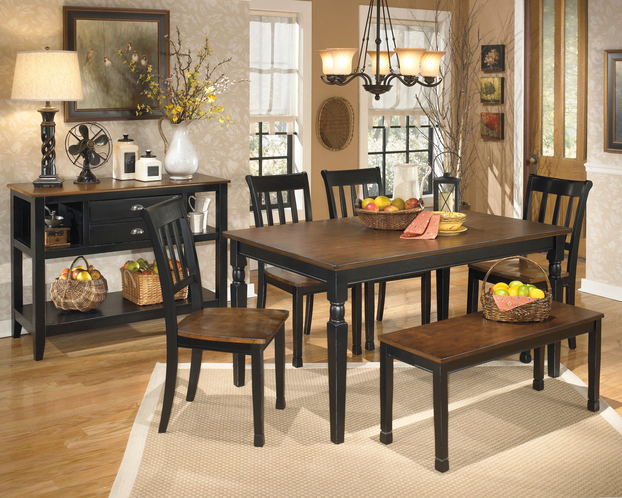 Owingsville Black/Brown Rectangular Dining Set